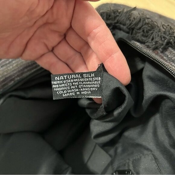 Fleurs By Elegant Additions Silk Black Embellished Tote Bag Purse - Picture 6 of 8